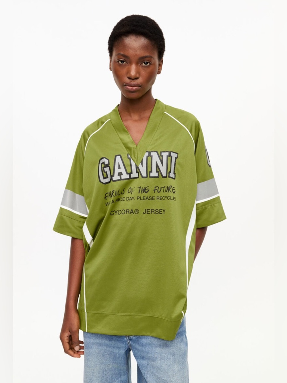 GANNI Golden Cypress League Oversized Tee XXS/XS